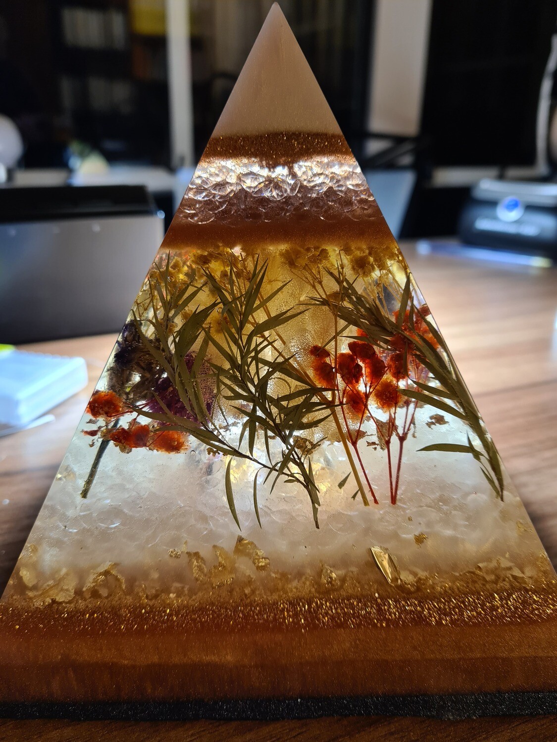Floral Pyramid Lamp