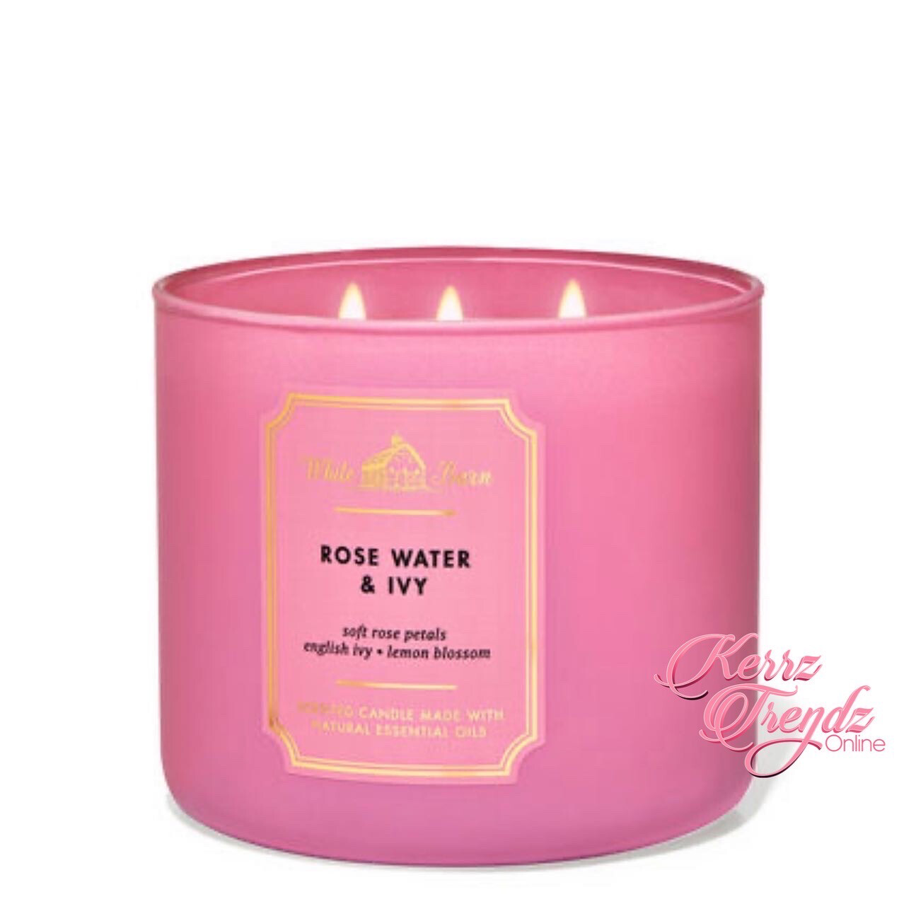 Rose Water And Ivy 3 Wick Candle