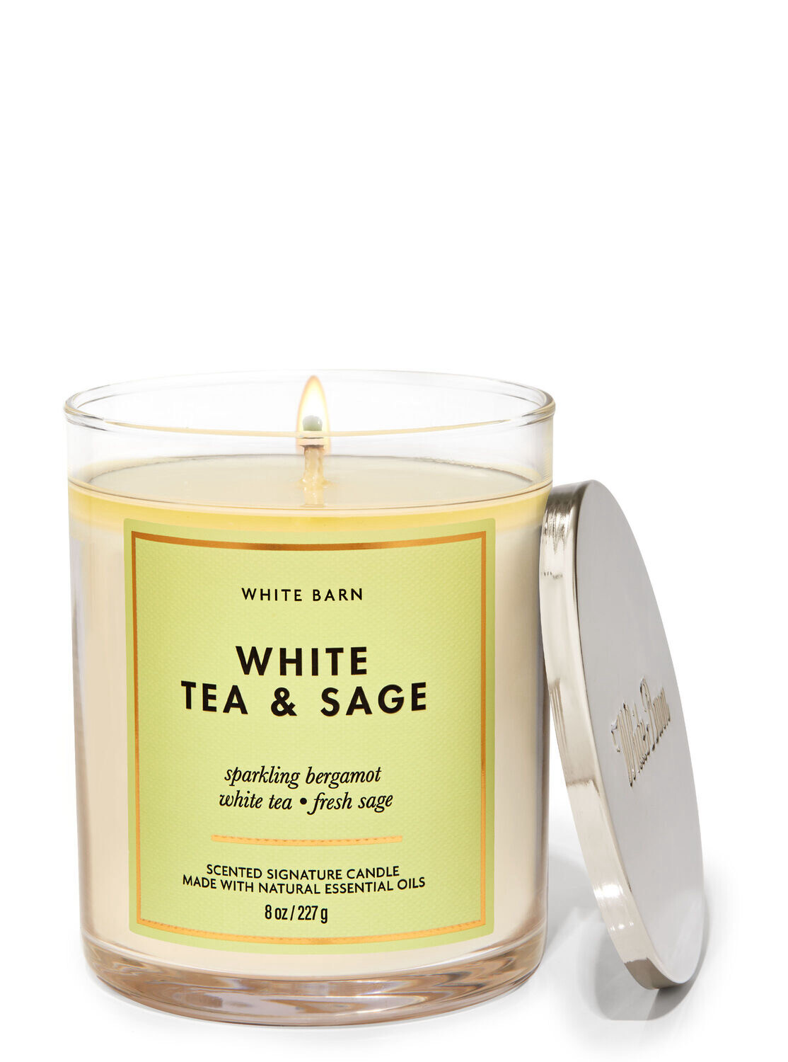 8oz Signature White Tea & Sage Single Wick Candle