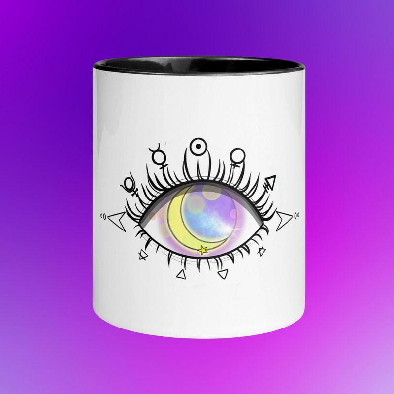 Moonlit Mystic Mug with Eye