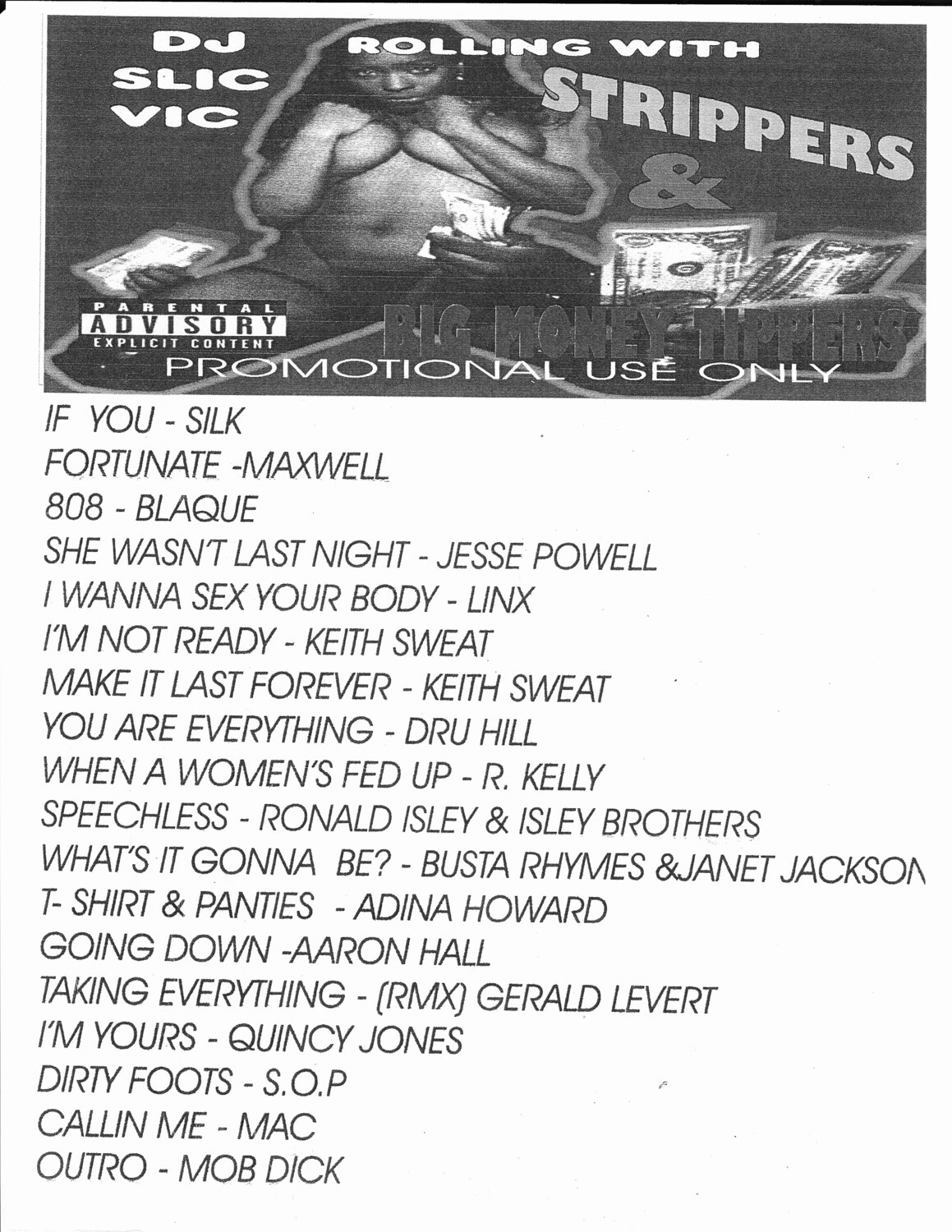 DJ  SLIC VIC STRIPPERS &amp; BIG MONEY TIPPERS