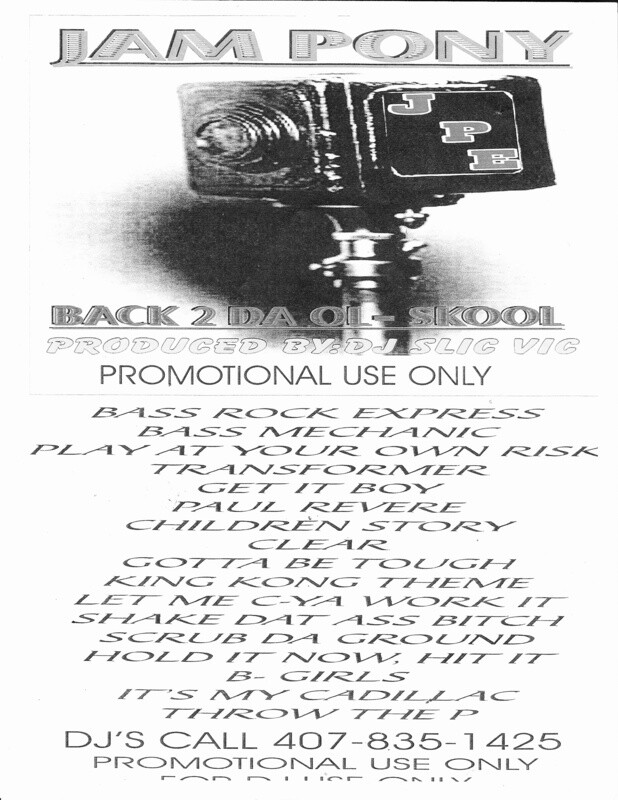 JAM PONY 
BACK 2 DA SKOOL