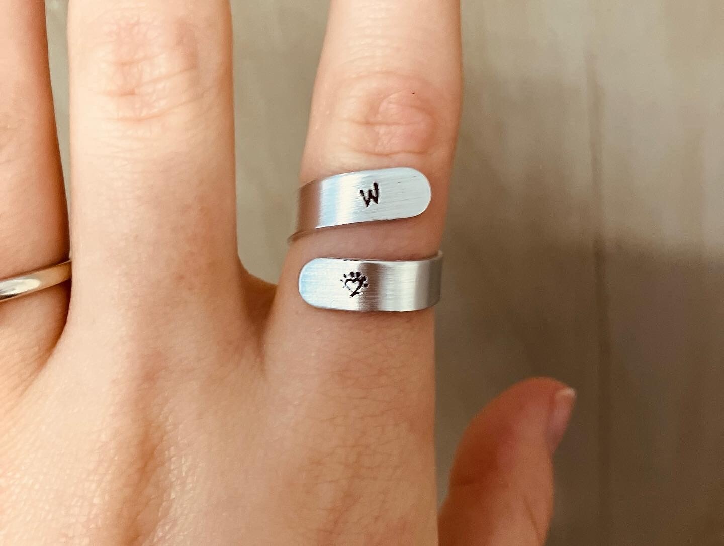 Custom Letter Initial Rings Stainless Steel Adjustable Opening Ring For  Women | eBay
