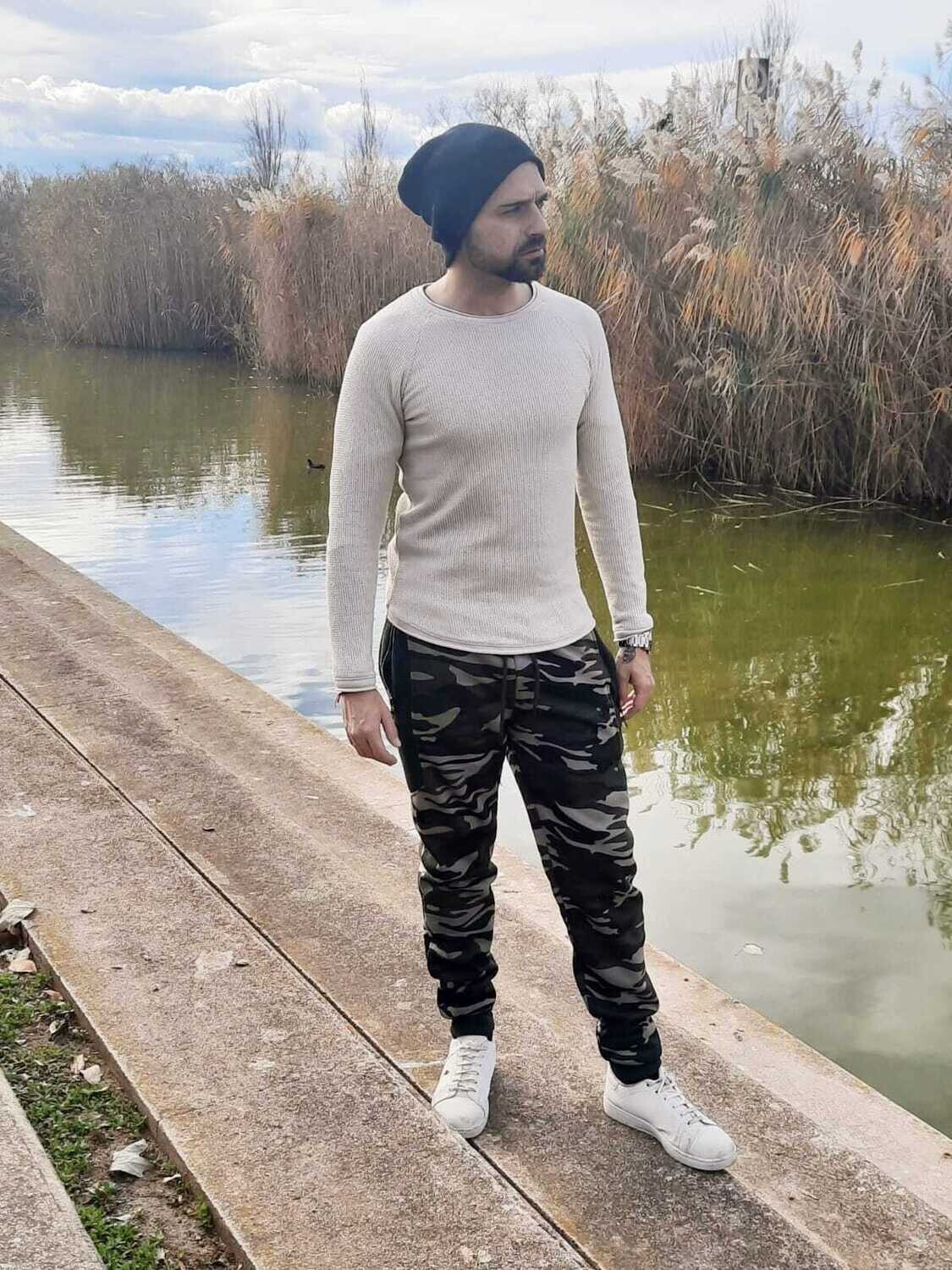 Pantalón chándal militar Negro