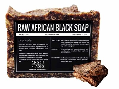 Raw African Black Soap 1/2 lb Bars