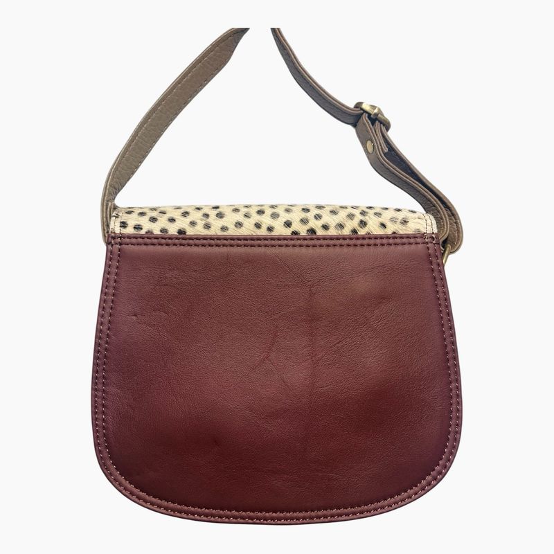 Soruka Leather Crossbody Purse -  Pink and Green