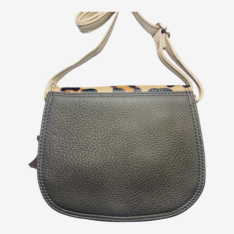 Soruka Leather Crossbody Purse -  Blue and Orange with Green Interior