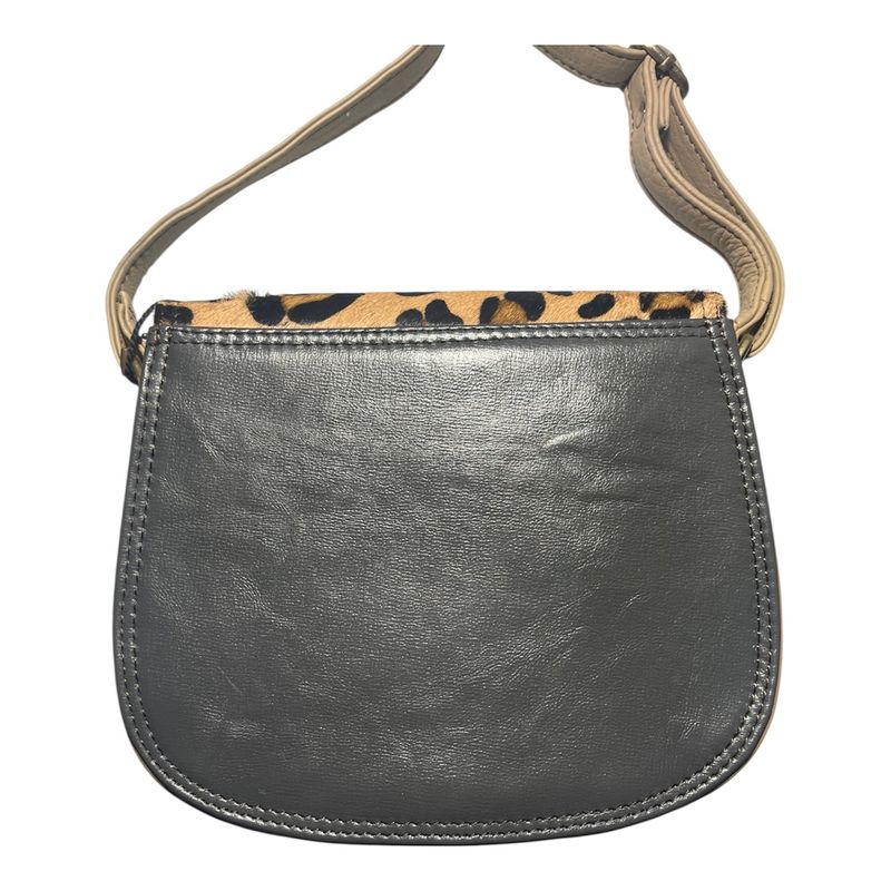 Soruka Leather Crossbody Purse - Green + Fuchsia With Animal Print