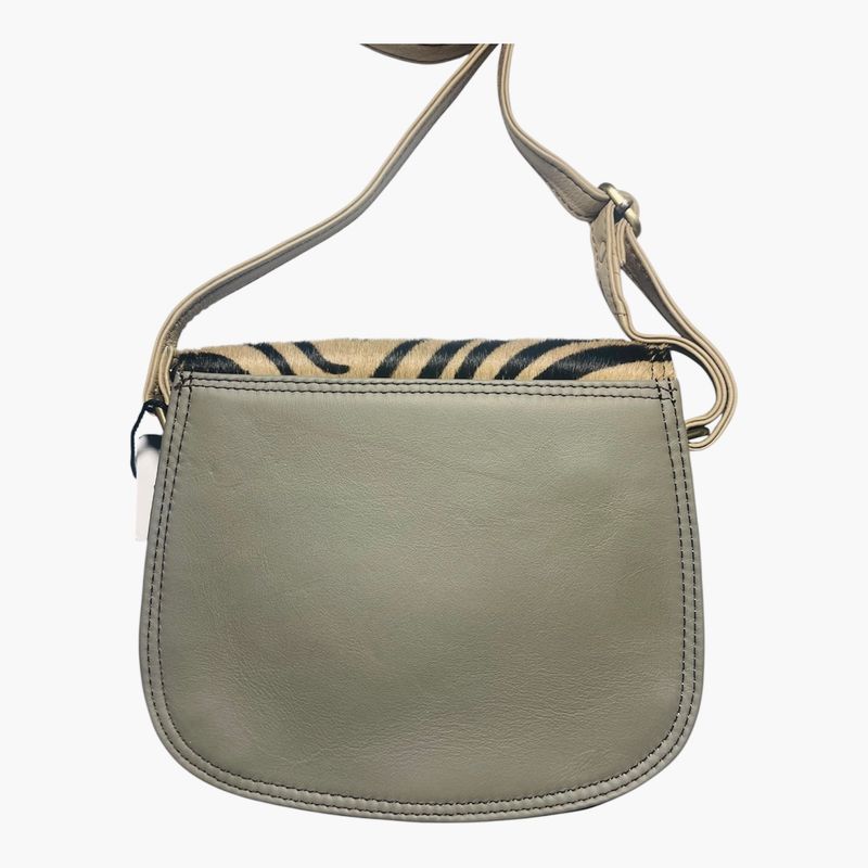 Soruka Leather Crossbody Purse -  Coral + Light Pink With Animal Print