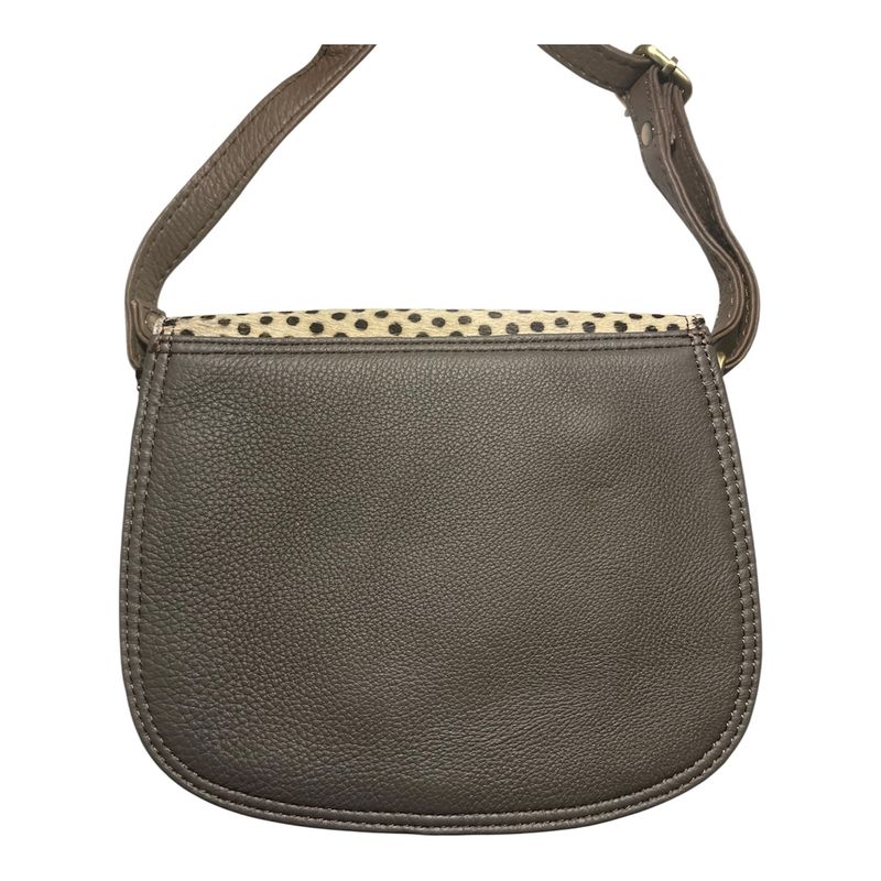Soruka Leather Crossbody Purse - Tangerine + Green With Animal Print