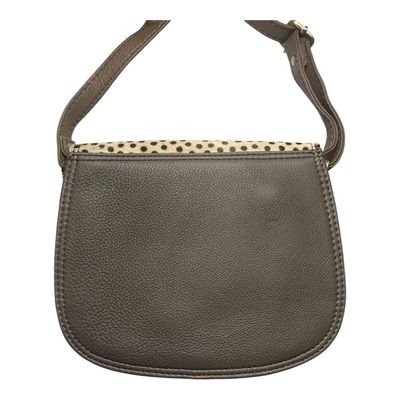 Soruka Leather Crossbody Purse - Tangerine + Green With Animal Print