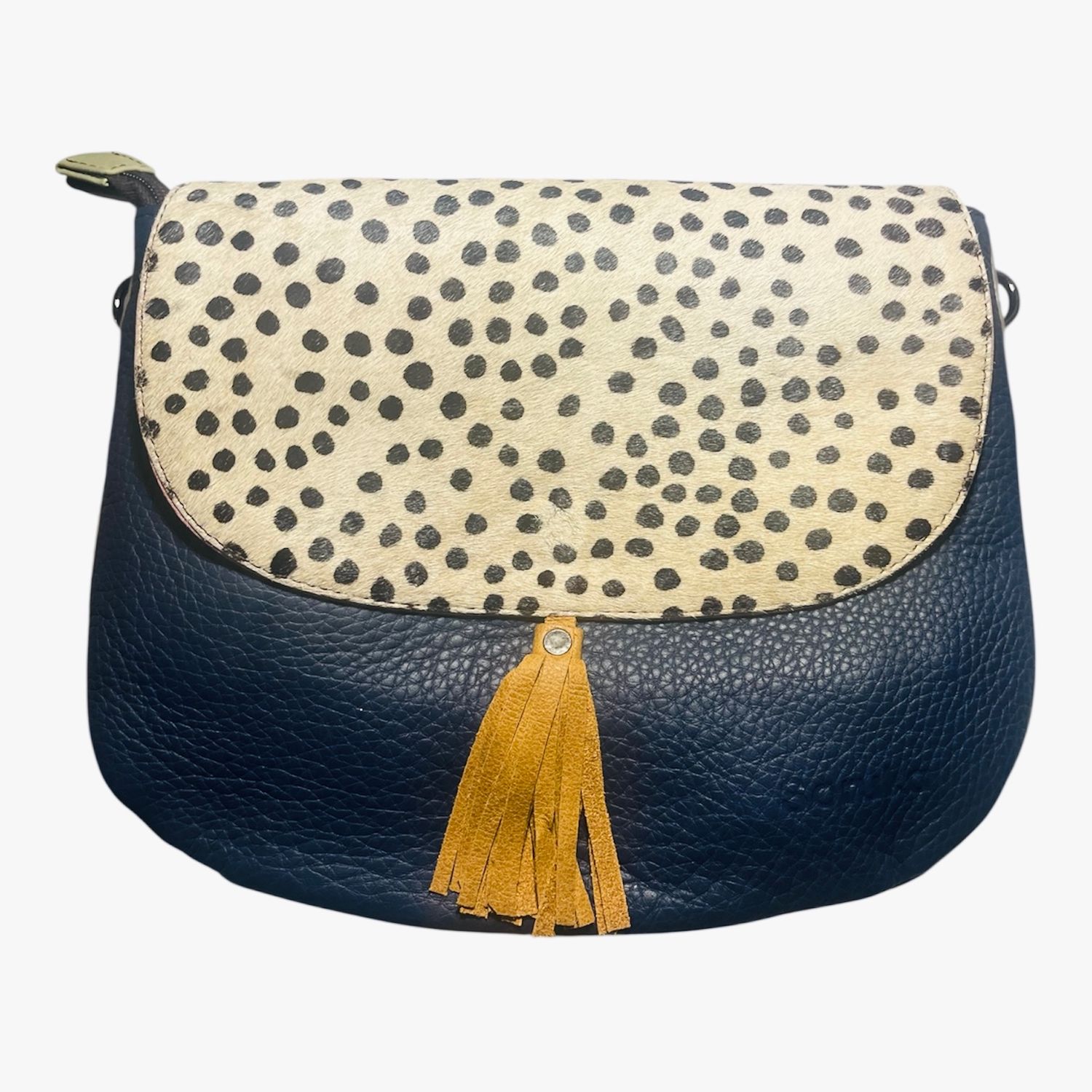 Soruka Leather Reversible Crossbody Purse - Fuschia + Light Pink | Navy Blue Animal Print