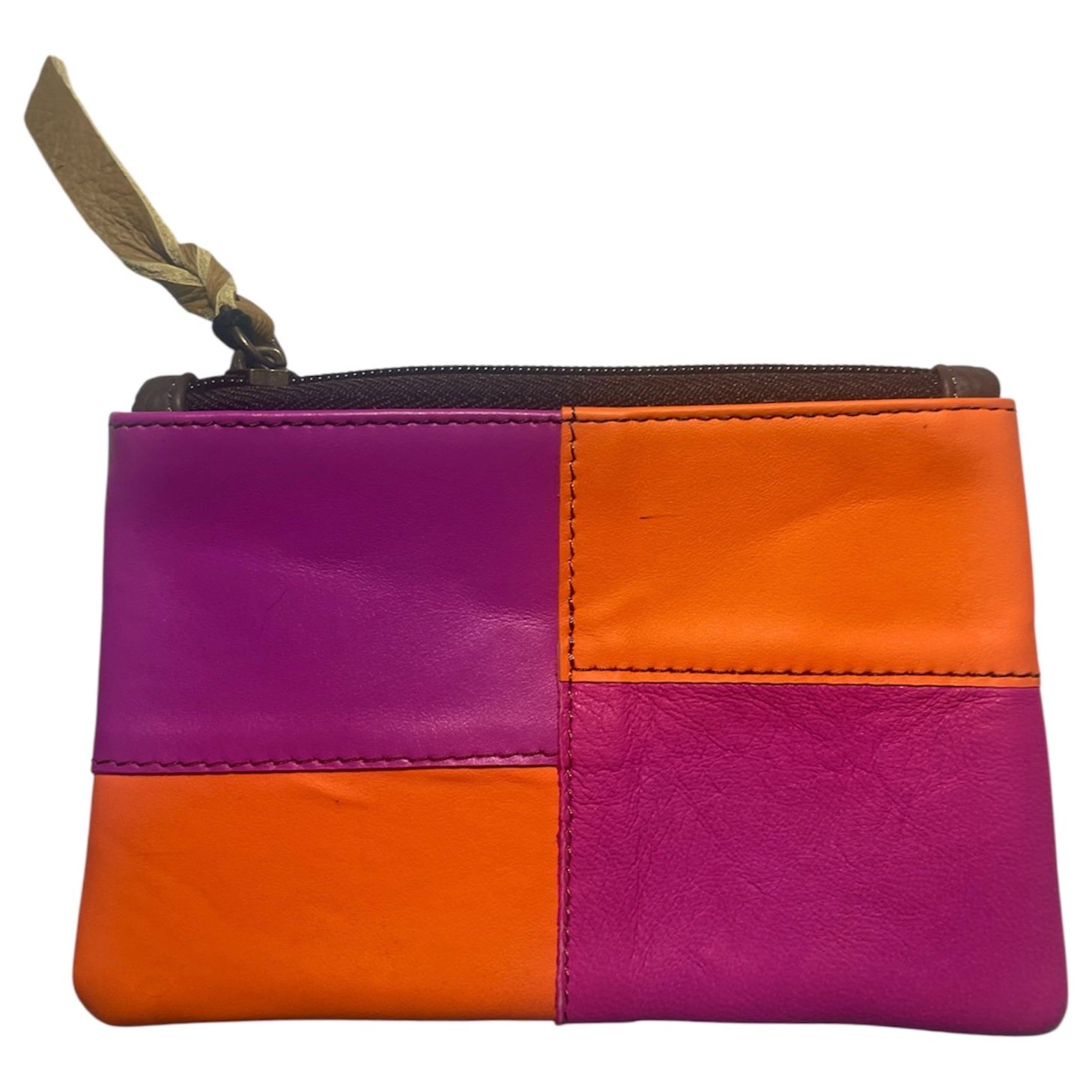 Soruka Premium Leather Money Pouch - Fuchsia | Orange