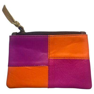 Soruka Premium Leather Money Pouch - Fuchsia | Orange