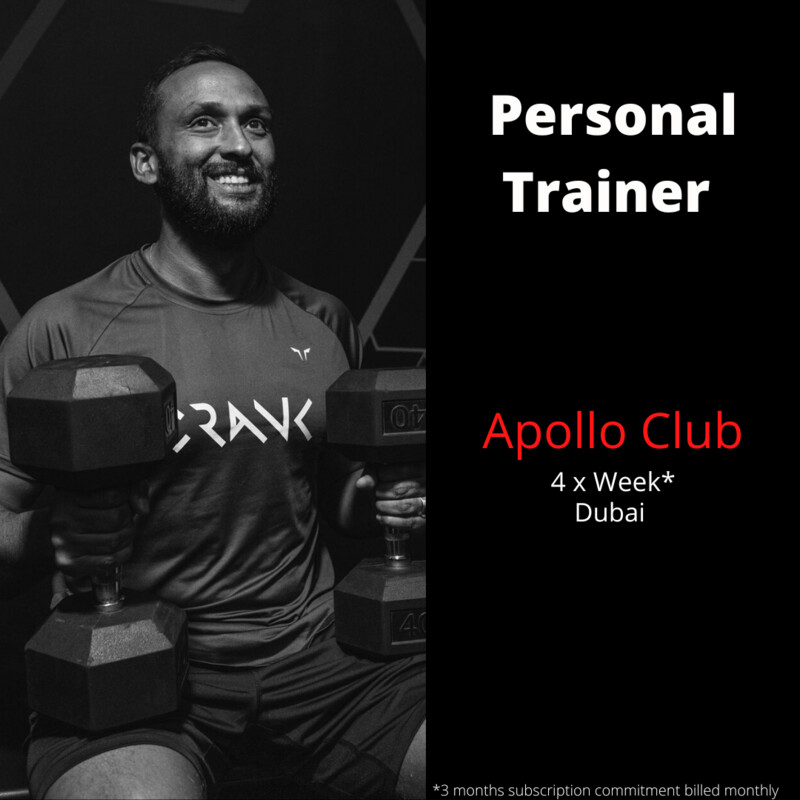 Apollo Club Membership
 Personal Trainer  Sessions - Presential 1 on 1 session