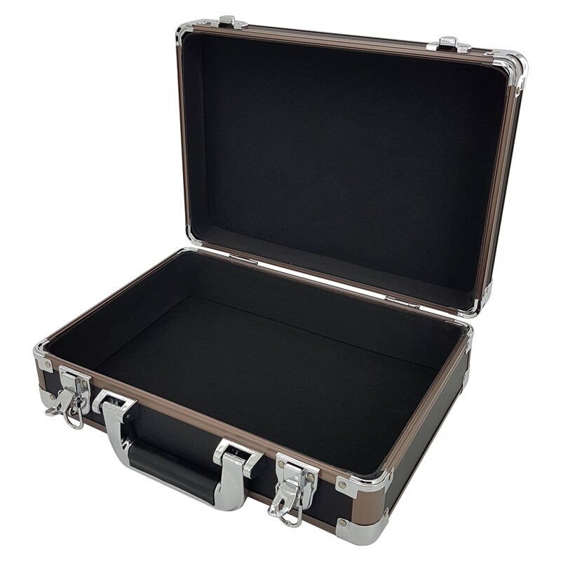 ROC Cases Black Flight Case With Bronze Colour Trim And Chrome Finish Fittings