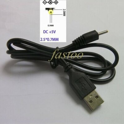 USB A Male to 2.5mm DC Plug Power Charging Charger Cable Cord for Tablet PC
