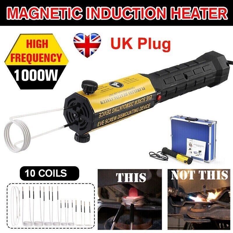 1000W Ductor Magnetic Induction Heater Kit for Automotive Flameless Heat 10  Coil