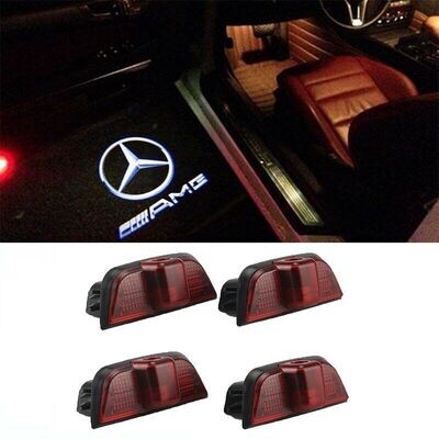 4 LED Door Lights Projector Courtesy Puddle Shadow Logo For Mercedes Benz