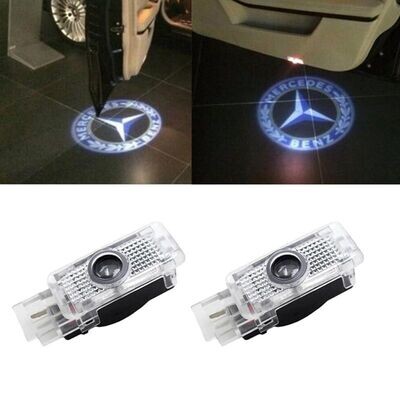 2x LED Car Door Laser Projector Logo Shadow Puddle Courtesy Lights for Mercedes Benz CLA