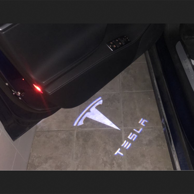 Door LED Logo Projector puddle lights Welcome Light for Tesla