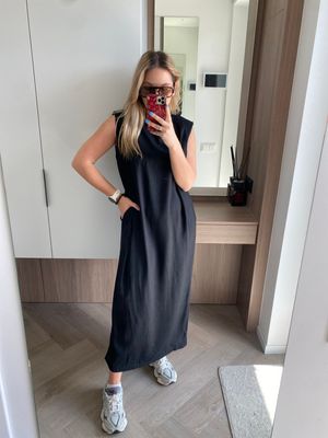 Ilga suknelė su linu