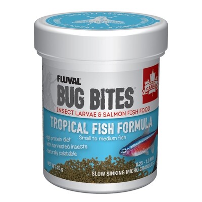 Fluval Bug Bites Tropical Micro Granules (S-M), 45 g