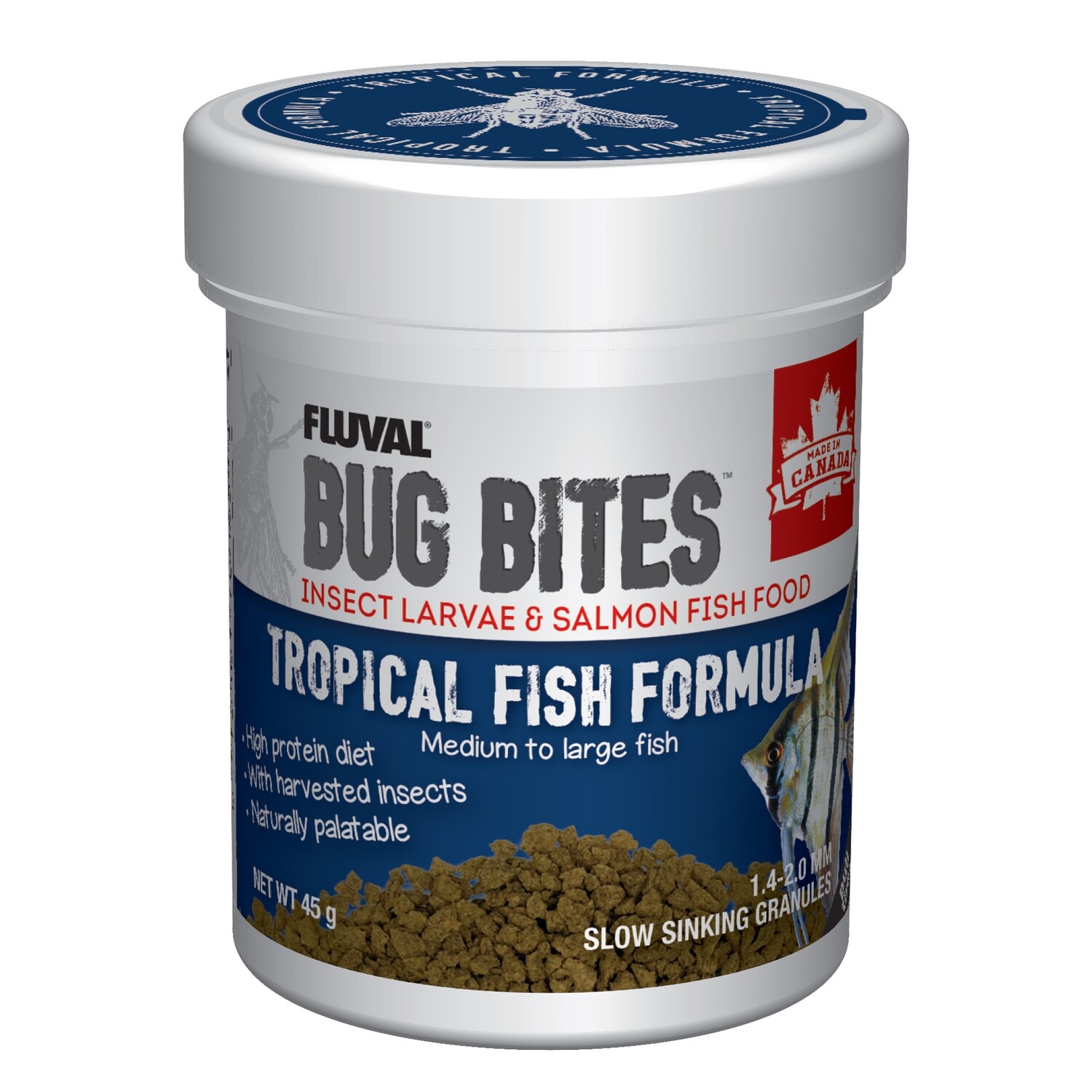 Fluval Bug Bites Tropical Granules (M-L), 45 g
