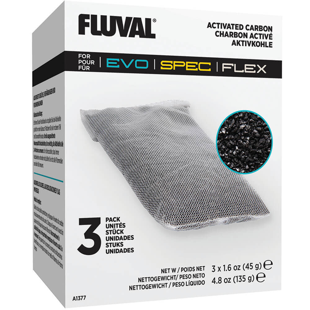 Fluval Spec/Evo/Flex Replacement Carbon, 3Pk/45g