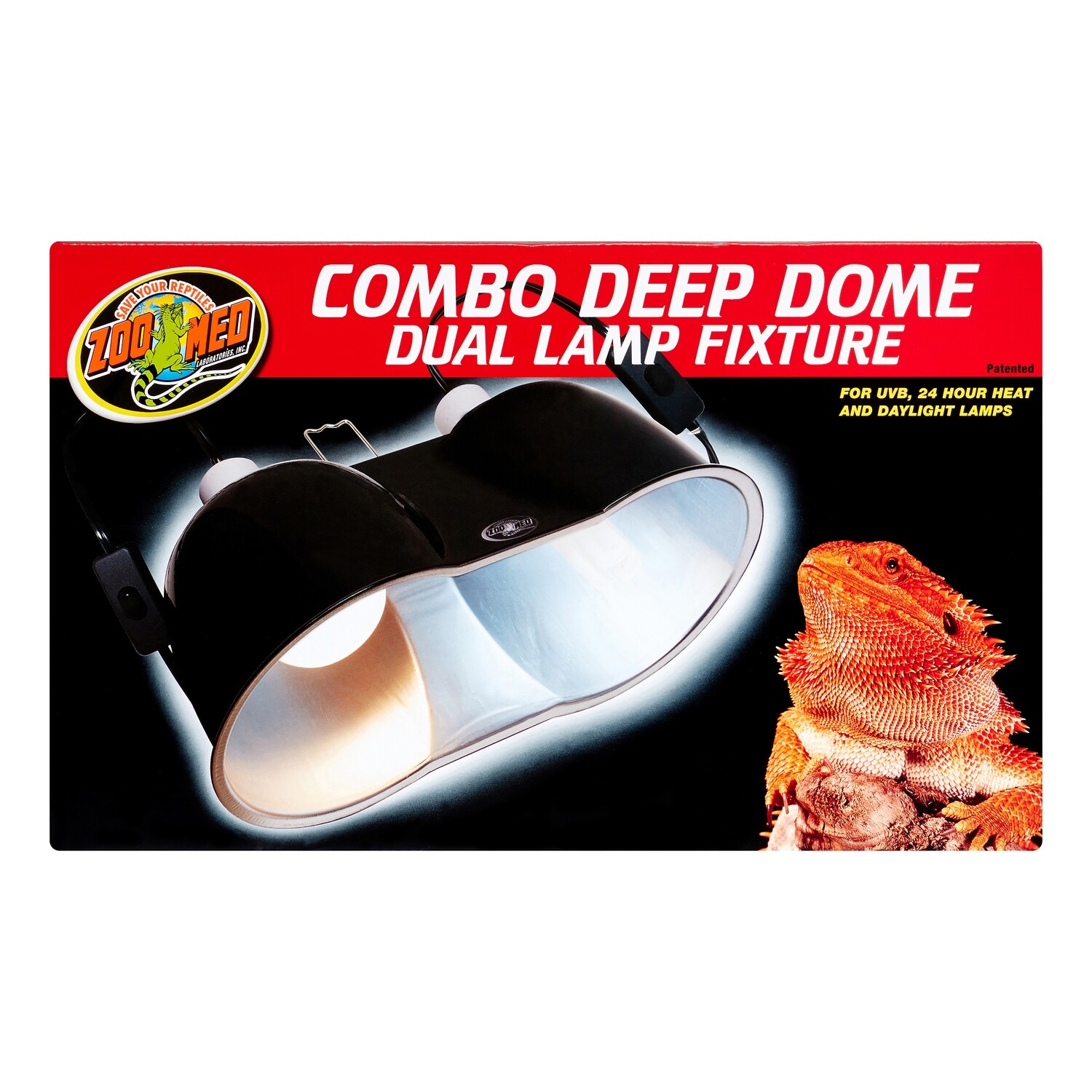 Zoo Med Combo Deep Dome Dual Lamp Fixture Large