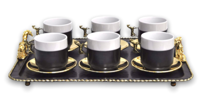 Horse Decor Nescafe Cups-Tray Set