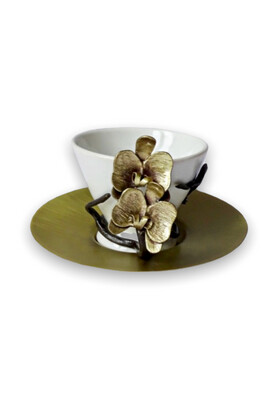 G-Matte Orchid Flower Copper Coffee Cups Set