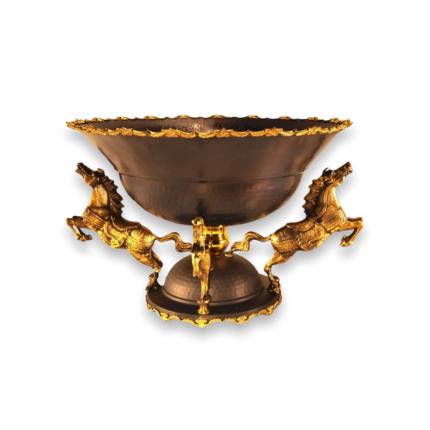 Stand Four Horse Mix Copper Bowl