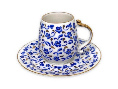 Mevlana  Handmade Porcelain Coffee Cups Set