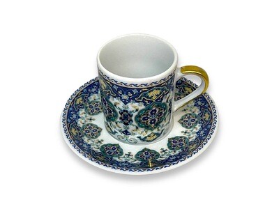 Blue Motifs  Handmade Porcelain Coffee Cups Set