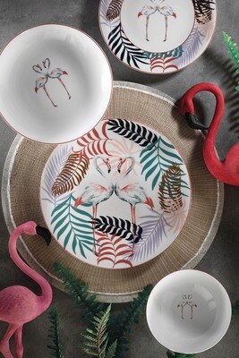 Porcelain Flamingo Set