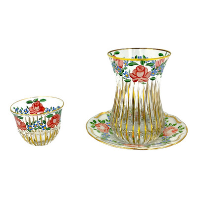 Layal Handcrafted Porcelain Gawa & Tea Glasses Set 
