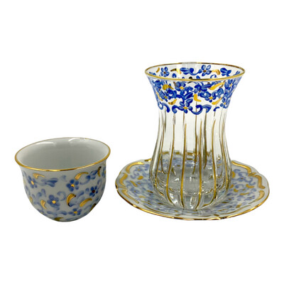 Seaa Handcrafted Porcelain Gawa & Tea Glasses Set 