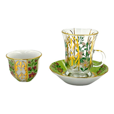 ABANT Handcrafted Porcelain Gawa & Tea Glasses Set 