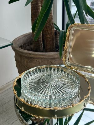 Chocolate service plate miX gold silver