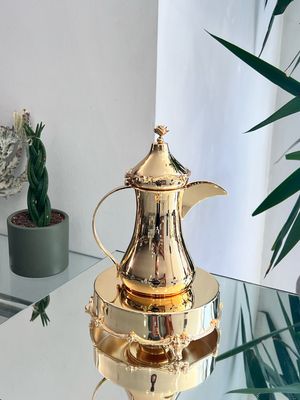 Luxury Copper Arabic Coffee Pot with Candle Warmer – 1.5 L Capacity 