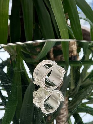 Elegant Silver-Plated Napkin Ring with Ornate Detailing
