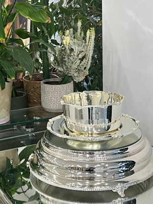  Silver-Plated Serving Bowl with Decorative Base