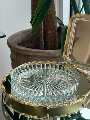 Chocolate service plate miX gold silver