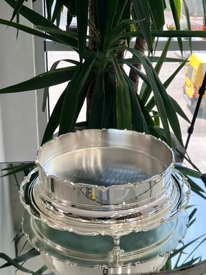 Round Glass Serving Plate with Silver-Plated Copper Base
