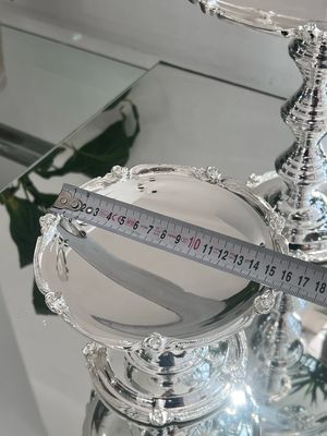 Silver-Plated Round Serving Stands Set – 3 Pieces 