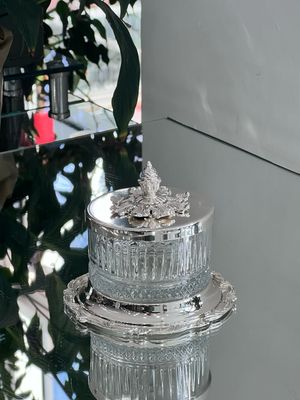 Engraved Glass Serving Jar with Ornate Lid – Model istiridye