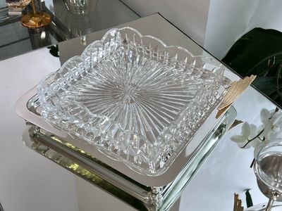 Square Serving Tray with Base – Yelpaze Model