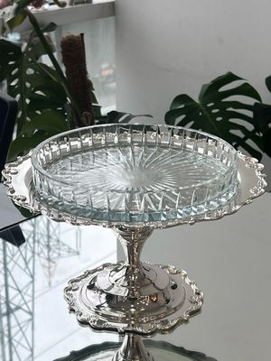 Glass Serving Stand with Ornate Base – Istiridye Model