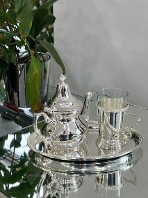 Premium Tea Serving Set – Copper Teapot + Tea Glass + Tray